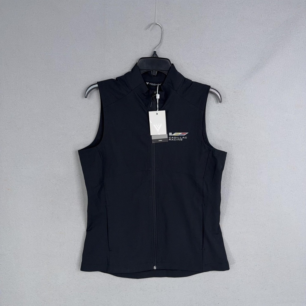 Cadillac Racing Jacket Womens Medium Black Racing Levelwear Softshell Zip Vest